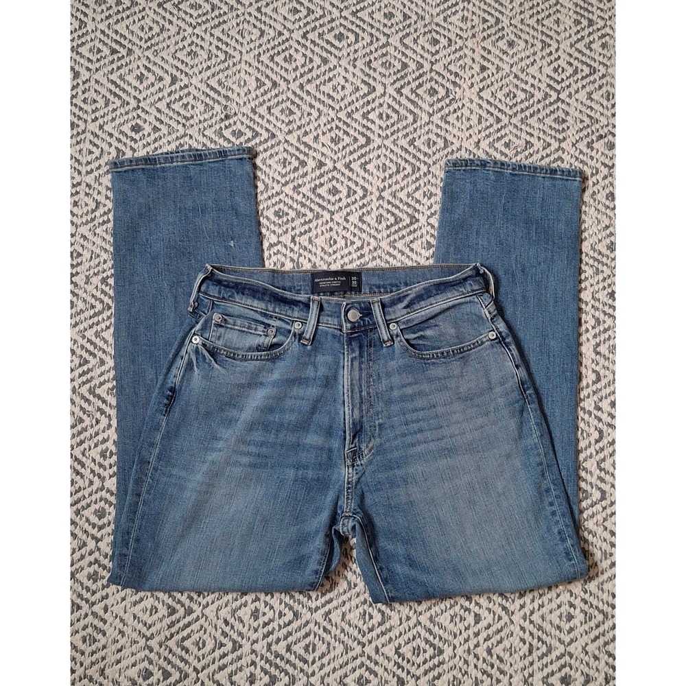 Abercrombie & Fitch Athletic Straight Signature Stretch Jeans 30x30 Blue *READ